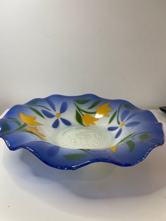 ヴィンテージのアトリエ・ド・ヴェルヌの吹きガラス製 15 インチ装飾