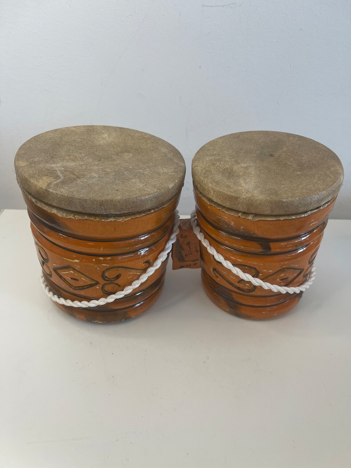 Vintage handmade traditional Moroccan drums, foto 2 di 5