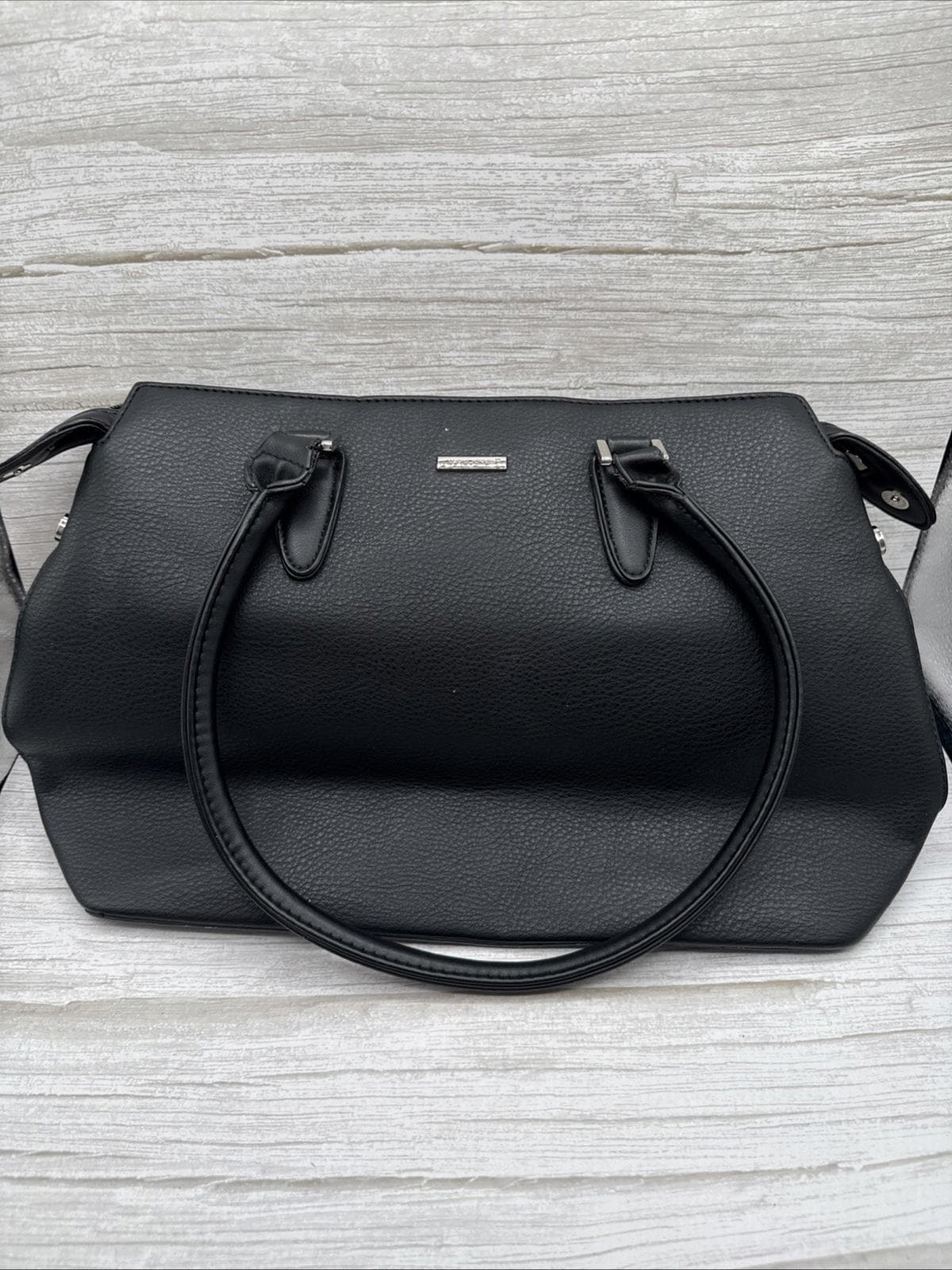 DAVID JONES PARIS Handtasche Tote Schwarz Kunstleder Geldbörse Reißverschluss Tasche mit Griffen