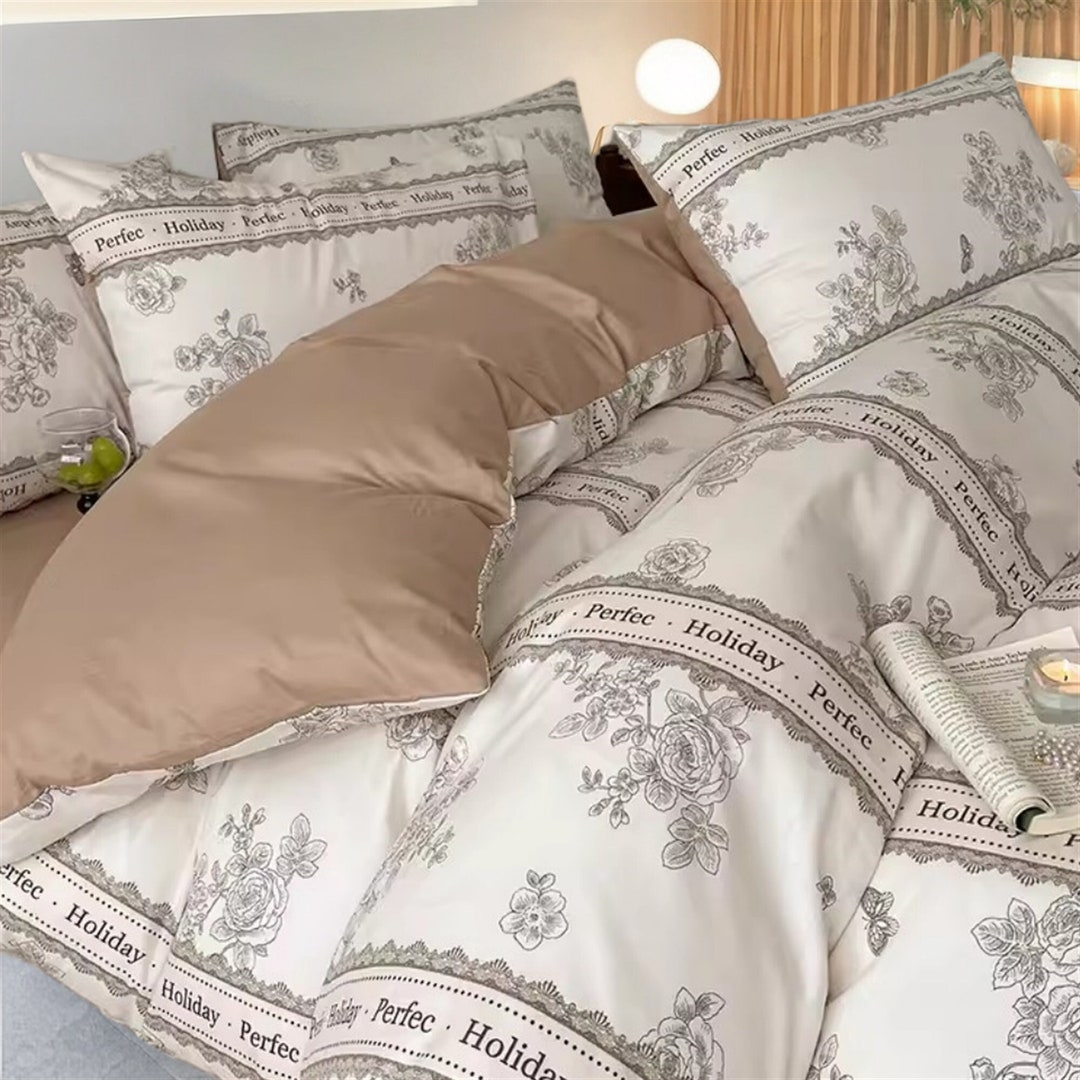 Retro Holiday Duvet Cover 100 Cotton Quilt Cover Duvet Etsy