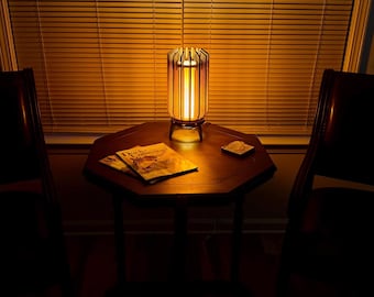 3D Printed Adjustable Fin Desk Lamp – Futuristic LED Sculpture