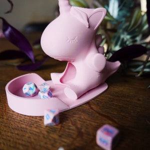 Pink Unicorn Dice Tower, Kids Dice Tower, Handmade, Portable Dice Tower ...
