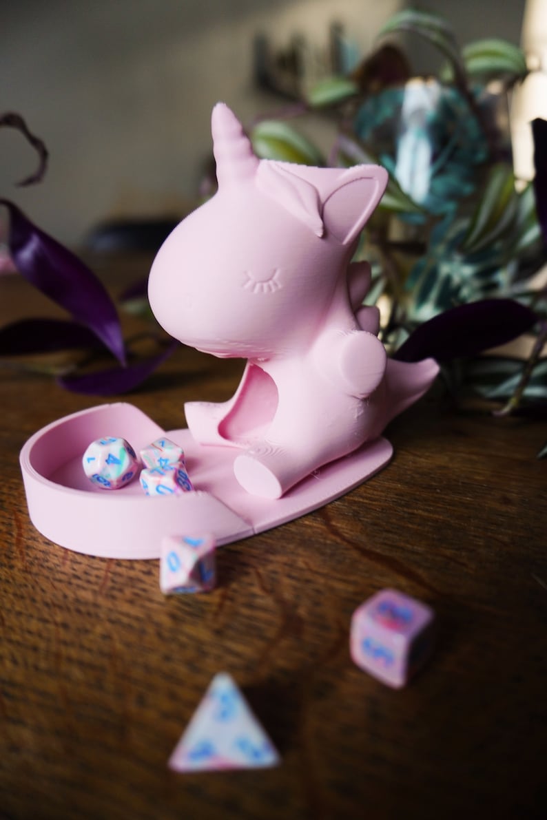 Pink Unicorn Dice Tower, Kids Dice Tower, Handmade, Portable Dice Tower ...