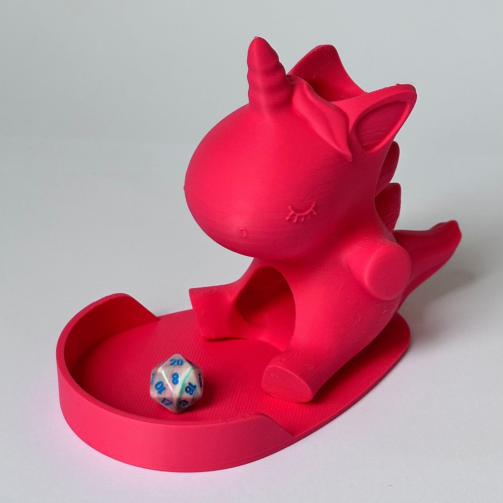 Neonpink Unicorn Dice Tower, Kids Dice Tower, Handmade, Portable Dice ...