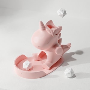 Pink Unicorn Dice tower, kids dice tower, handmade, portable dice tower, DND gift, 3D printed, kids gaming accessory, board game accessories