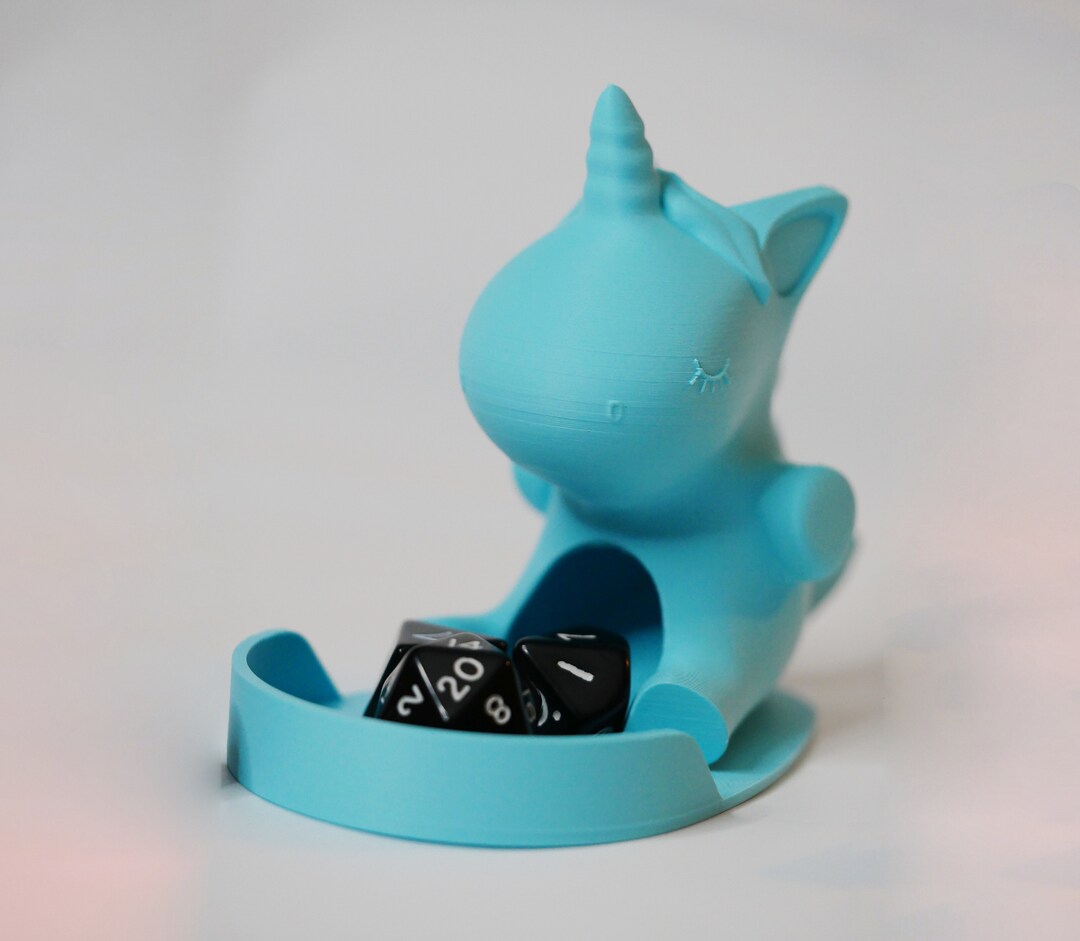 Blue Unicorn Dice Tower, Kids Dice Tower, Handmade, Portable Dice Tower ...