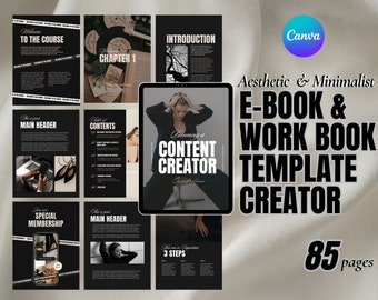 Modèle d’Ebook Canva de 85 pages | Modèle d’aimant à prospects, Work-Book, Guide, Coaching, Réseaux Sociaux, Lead Magnet Template