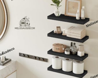 Set Of 4 Bedroom Shelves |  Wooden Shelves | Floating Shelves | Storage Shelves | Bathroom Shelves |  Kitchen Shelves | Modern Shelves