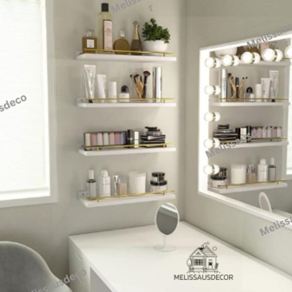 Set of 4 Wooden Shelves | Floating Shelves | Bathroom Storage | Rustic Shelves | Bedroom Shelves | Kitchen Shelves | Wall Shelves