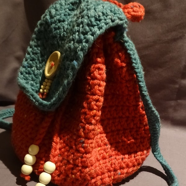 petit sac à dos crochet diamètre 18 cm hauteur 23 cm