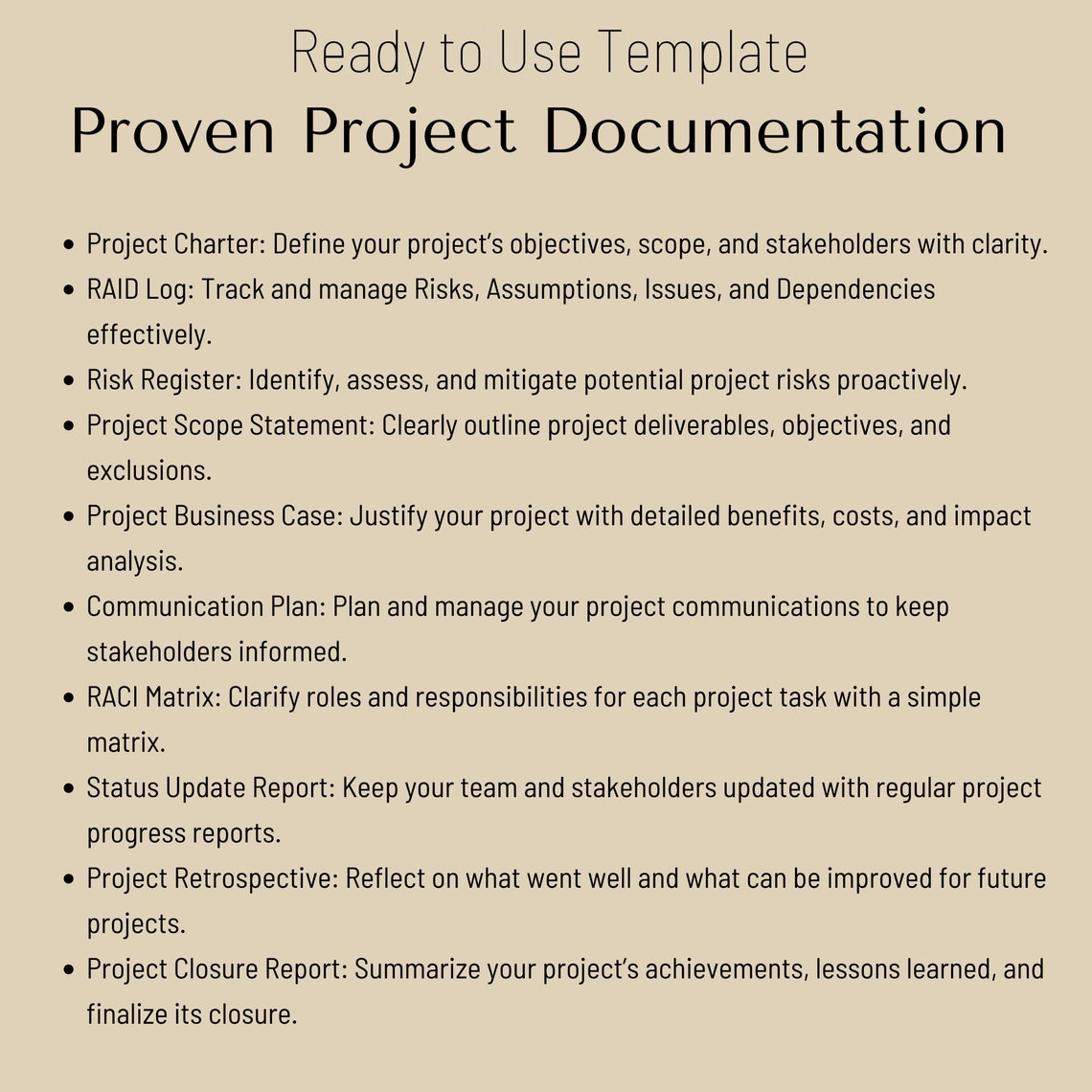 Essential Project Management Templates Bundle | 10 Editable Templates ...