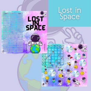 Lost in Space / Klappkarte / Rubbel-Challenge / Würfel-Challenge / Lose-Challenge / passend für deinen A6 Binder