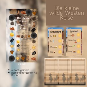 Die kleine Wilde Westen Reise / Spiel / Ereigniskarten / A6 / Lose / Rubbeln / Würfeln