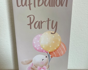 Luftballon-Party / Klappkarte / Rubbel-Challenge / passend für deinen A6 BInder