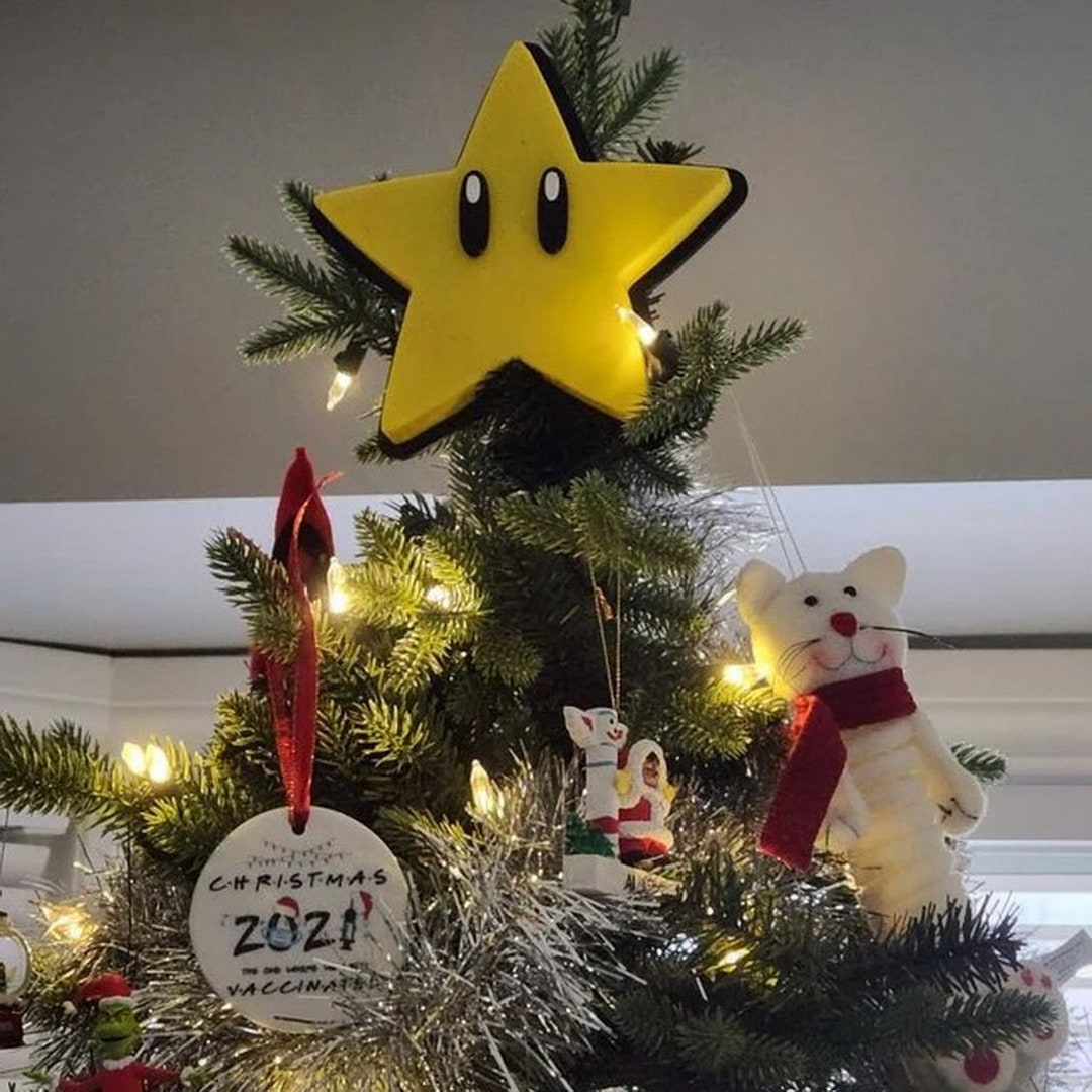 Power Star Tree Topper Super Mario Star Tree Topper Etsy