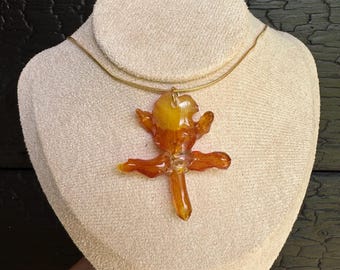 Real Orchid Resin Necklace: Botanical Pendant, Nature-Inspired Jewelry