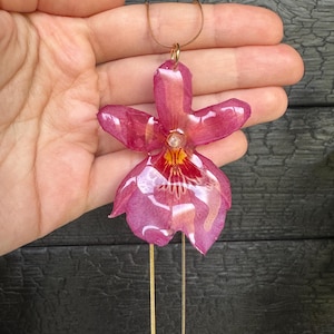 Pink Orchid Necklace • Real Orchid Jewelry • Handmade Flower Pendant • Botanical Necklace • Cottagecore Gift • Nature Inspired Jewelry