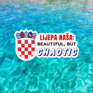 Patriotic Croatian Sticker | Euro 2024 | Lijepa Nasa Domovino | Croatian Pride | Hrvatski Grb | Hrvatska Diaspora | Laptop Decals