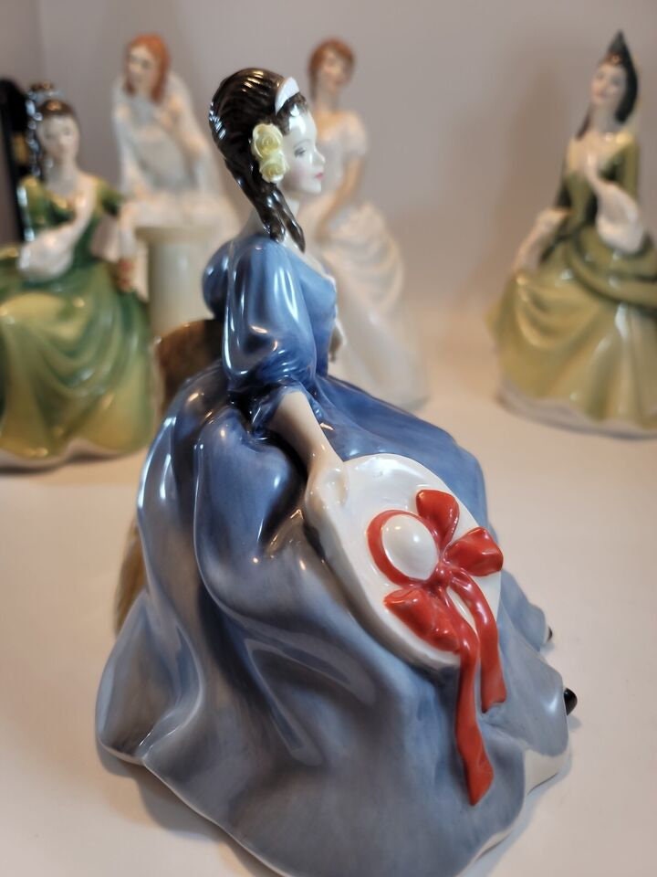 Royal Doulton Elyse Figurine Woman in Blue Dress HN2429 Made in England