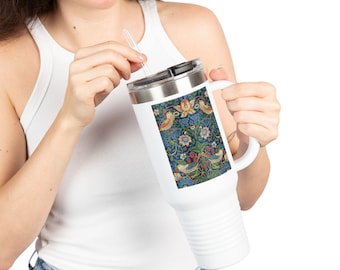 Erdbeerdieb Becher: William Morris Thermobecher aus Edelstahl