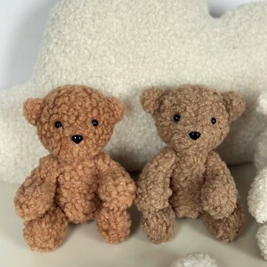 Peluche Teddy Bear boucle per oggetti di scena per servizi fotografici neonati Orsetto Boucle per neonati Oggetti di scena per un orsetto appena nato Orsetto morbido immagine 3