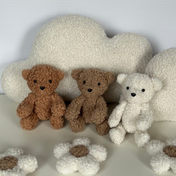 Plushies Teddy Bear boucle for props for newborn photoshoots Boucle bear for newborns Props for a newborn bear Soft bear