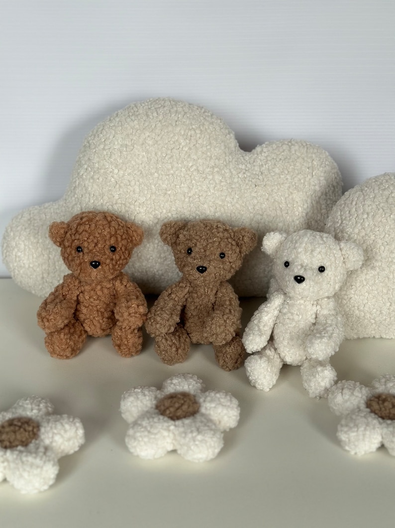 Peluche Teddy Bear boucle per oggetti di scena per servizi fotografici neonati Orsetto Boucle per neonati Oggetti di scena per un orsetto appena nato Orsetto morbido immagine 1