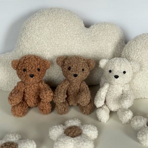 Peluches Osito de peluche boucle para accesorios para sesiones de fotos de recién nacidos Oso boucle para recién nacidos Accesorios para un osito recién nacido Oso suave imagen 6