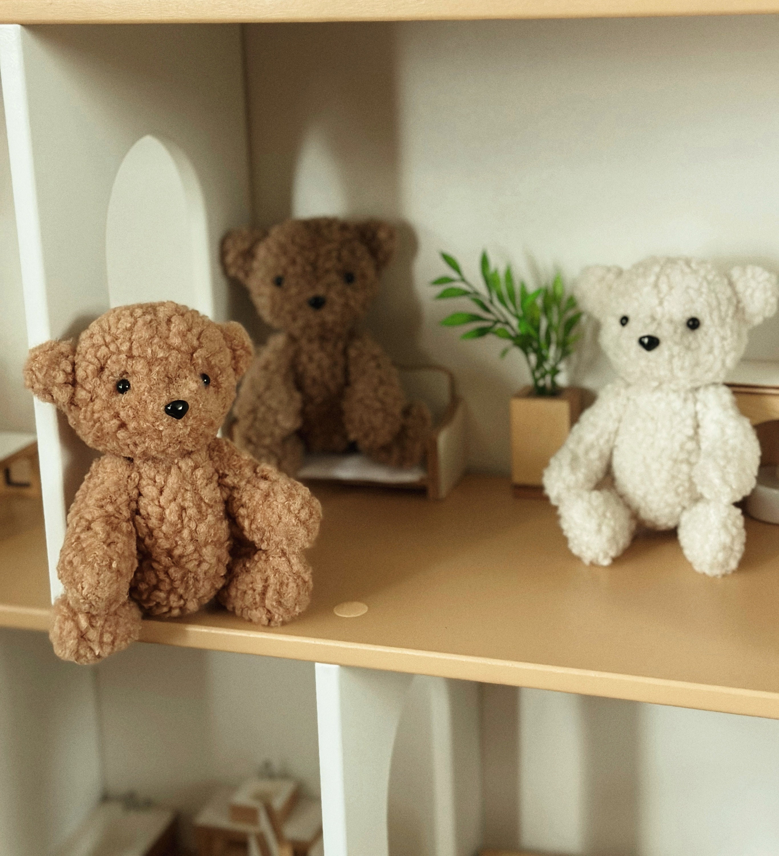 Plushies Teddy Bear Boucle for Props for Newborn Photoshoots Boucle Bear for Newborns Props for