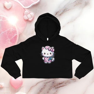 Nurse Crop Top Hoodie ~ Kawaii cute kitty Design ツ