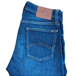 Vintage Tommy Hilfiger Jeans | W30 L34 Size | Men's Jeans Blue | Retro Straight Dark Wash Classic Jeans | 90s 80s 90s Fashion Clothing