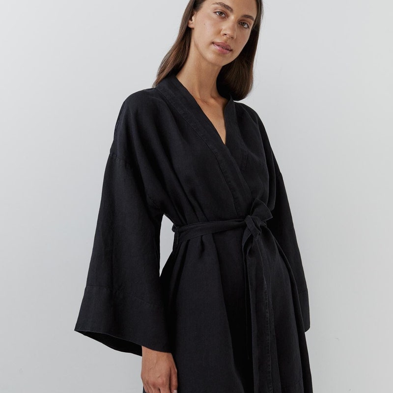 Lien Robe Linen Robe - Etsy