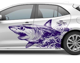 Mako Shark Car Body Decal - Large Ocean Predator Vinyl Wrap - Monster Livery