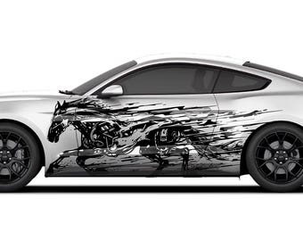 Mechanical Animal Car Decal Vinyl Sticker for Cars SUV Truck, Speed Horse Livery Wrap