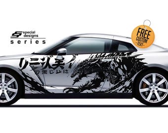 Godzilla Car Decal JDM Vinyl Sticker - Japanese Monster Custom Graphic Sports Car Sedan SUV