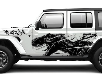Jurassic T Rex Car Body Decal Vinyl Sticker, Dinosaur Graphic for SUV, Offroad Livery