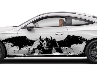 Gargoyle Autoseite Aufkleber Gothic Vinyl Wrap, Dark Fantasy Creature Livery Design für Fahrzeug