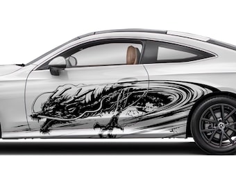 Mythical Dragon Side Decal, Asian Serpent Car Sticker, Racing Vinyl Wrap, Custom Body Livery
