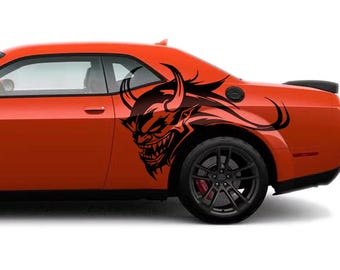 Demon Car Decal, Aggressive Muscle Car Side Sticker, Monster Livery Graphic, Evil Beast Vinyl
