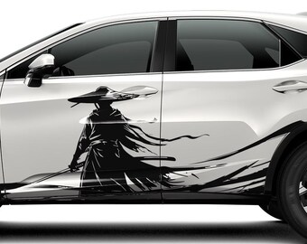 JDM Car Sticker: Ronin Samurai mit Katana - Anime Style Wrap