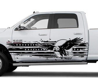 Amerikanische Flagge Adler Auto Aufkleber: USA Vinyl Grafik