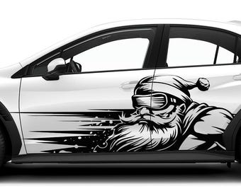 Weihnachtsmann Auto-Seitenaufkleber-Vinylaufkleber, Weihnachtsmann-Lackierung für Fahrzeug-Grafik