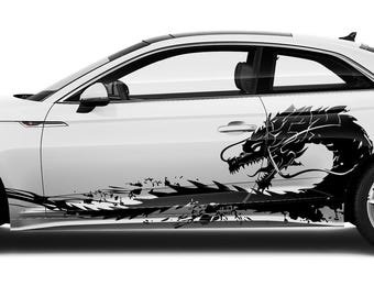 Japanese Dragon Body Decal- JDM Drift Racing Graphic -  Large Anime Ryu Dragon Sticker