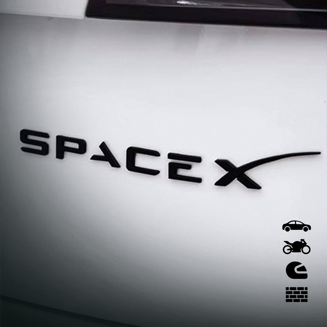 Spacex Sticker Car Decal, Space-x Custom Vinyl - Tesla Car Stickers ...