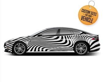 Vinilo decorativo para el Tesla Model S - Líneas abstractas - Adhesivos para parachoques laterales