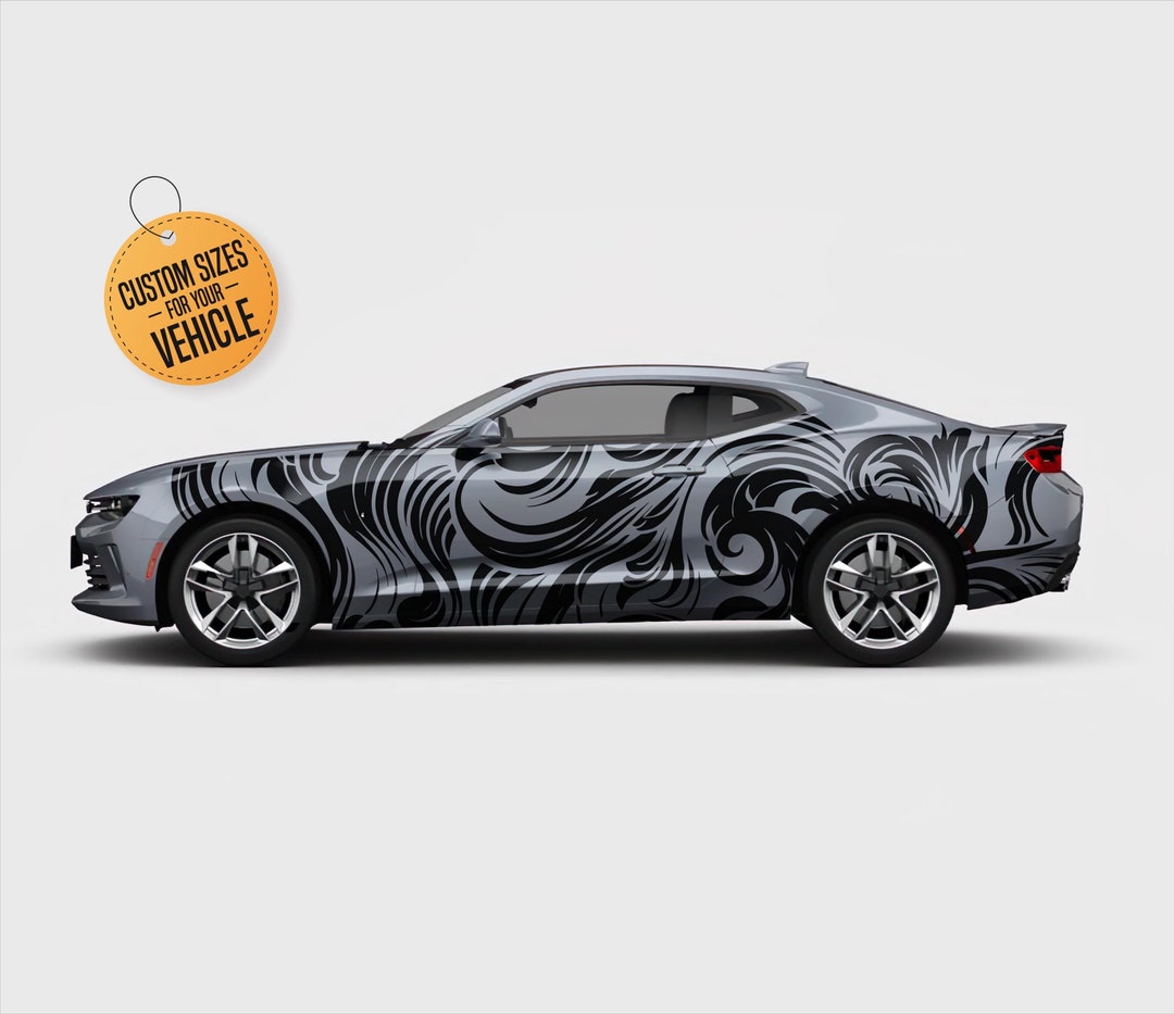 Floral Large Car Decal - 2 PCS - Flowers Body Side Livery - Deco Vinyl ...