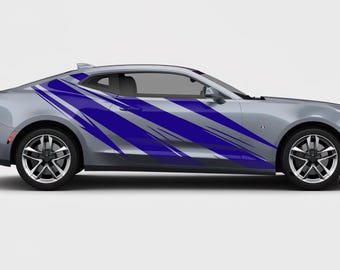 Calcomanía de líneas grandes para carrocería: Franjas de camuflaje para carreras - Diseño personalizado para automóviles