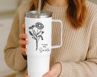 Future Mrs Tumbler 40oz, Personalized Bride to Be, Custom Engaged Gift, Bridal Shower Gift