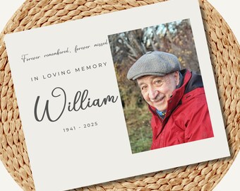 Personalized Memorial Photo Board, Forever Remembered Forever Missed, Remembrance Photo Gift for Loss