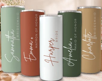 Bridesmaid Gift, Bridesmaid Tumbler, Will You Be My Bridesmaid, Maid of Honor Gift, Bridal Party Cup, Custom Name Tumbler